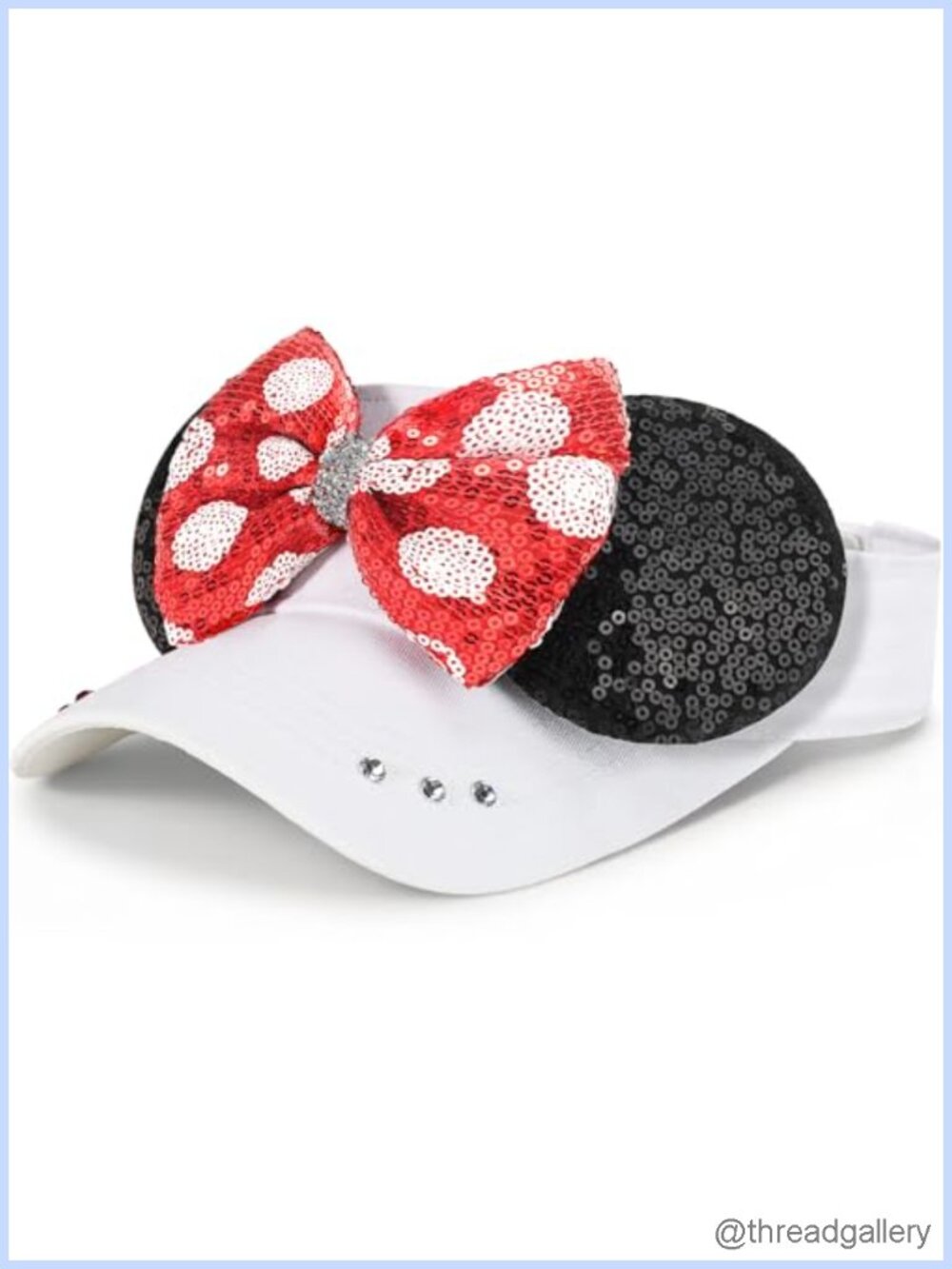 Sequin Mouse Ears Visor Hat Women Adjustable Sun Visor Cap